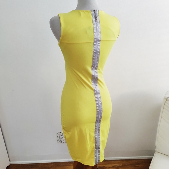 Fate Dress | Electric Yellow | Zip Up Back / Size XS - Picture 1 of 7